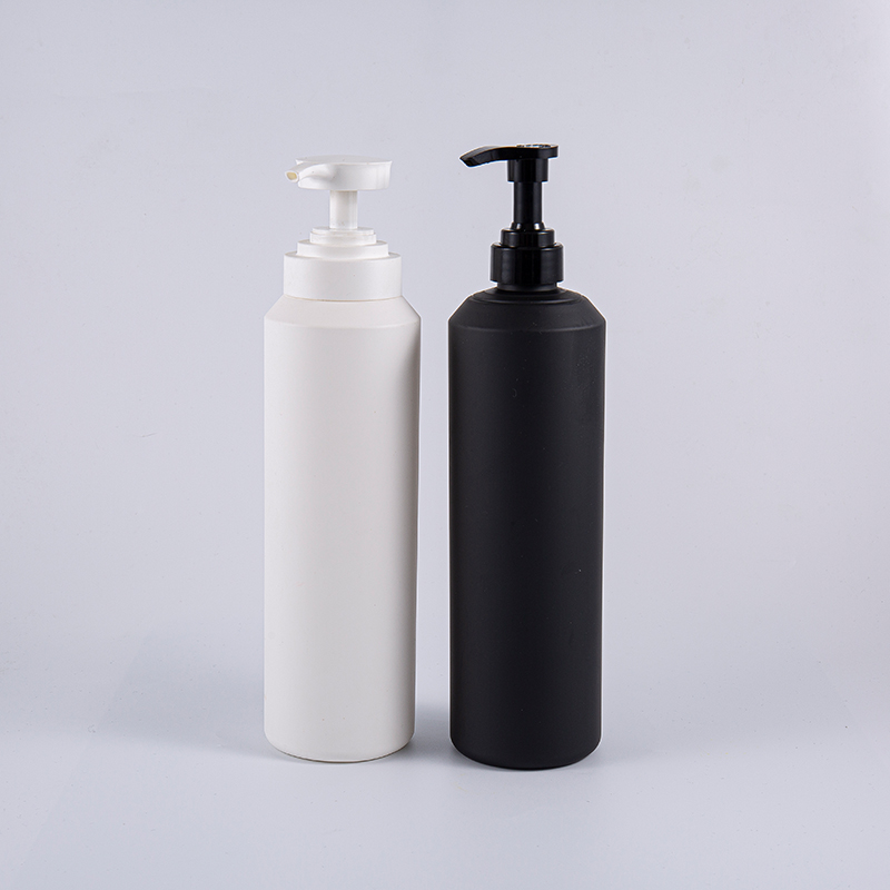 Beyaz Ve Siyah Yumuşak Dokunuş Yuvarlak Büyük Boy 1000ml PE Temizleme Pompası Şişesi
