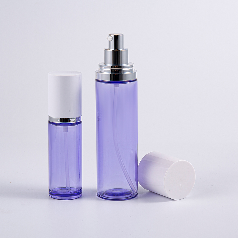 Alüminyum Pompalı Mor Renkli 100ml Yuvarlak Serum Losyon Şişesi Alüminyum Pompalı Mor Renkli 100ml Yuvarlak Serum Losyon Şişesi