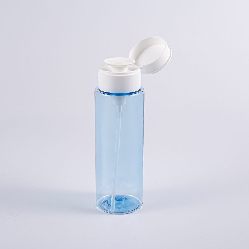200ml Şeffaf Mavi Makyaj Temizleme Şişesi 200ml Şeffaf Mavi Makyaj Temizleme Şişesi