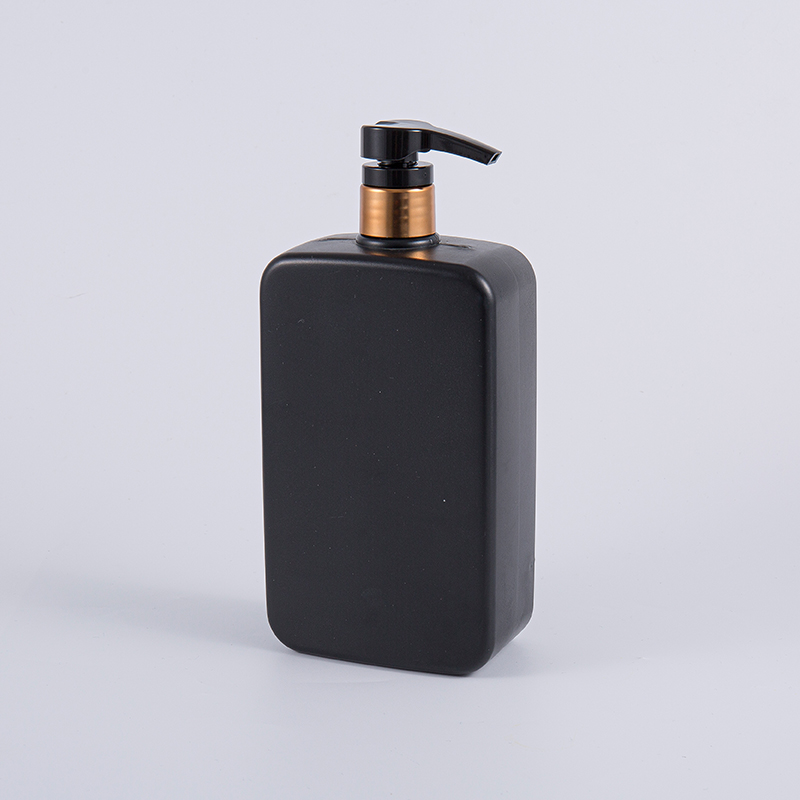 Düz Siyah Renkli Kare 1000ml PE Şampuan Pompası Temizleme Şişesi Düz Siyah Renkli Kare 1000ml PE Şampuan Pompası Temizleme Şişesi