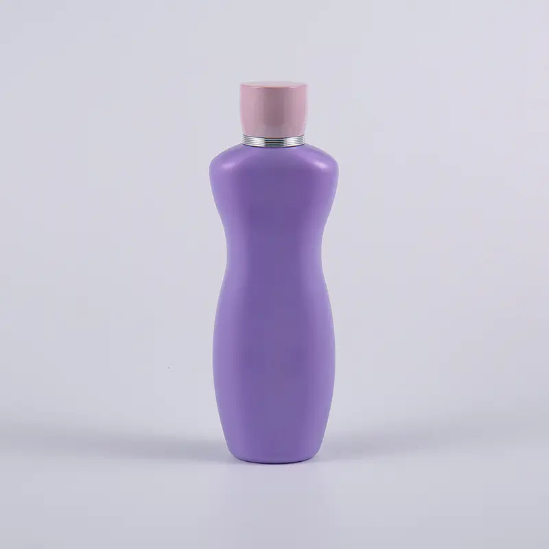 Pembe Mor Renkli Ergonomik Şekil 200ml PE Vücut Losyonu Banyo Yıkama Şişesi