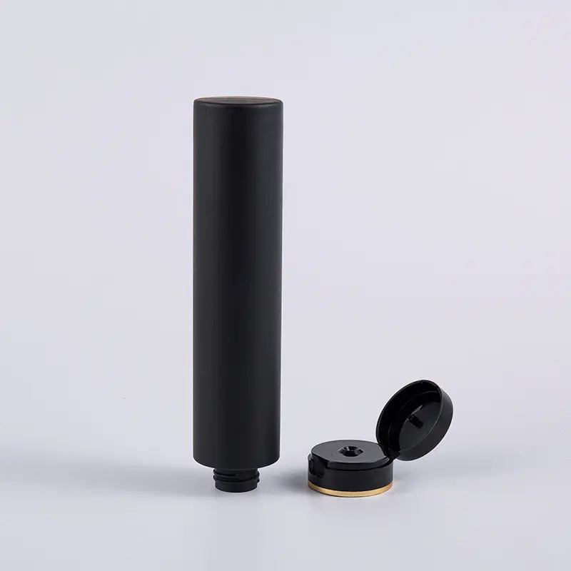 Siyah Soft Touch Yuvarlak Ters 250ml PE Saç Kremi Temizleme Şişesi, Flip Top Kapaklı